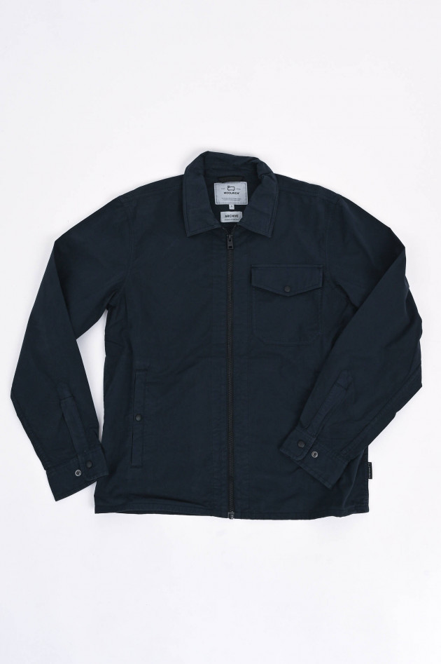 Woolrich Overshirt aus Baumwolle in Navy