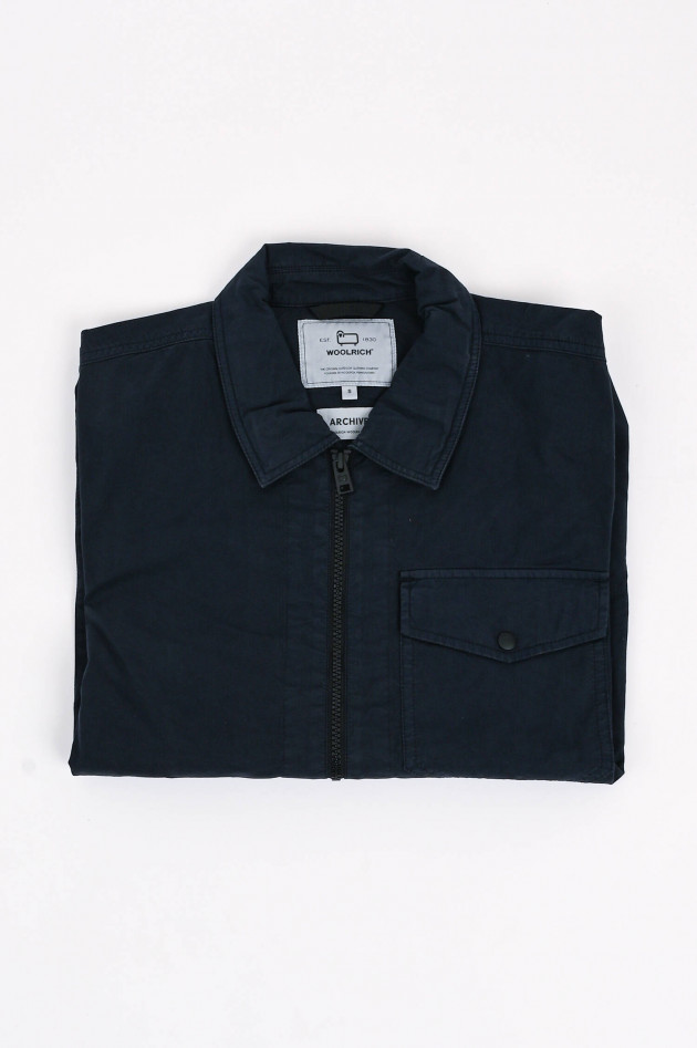 Woolrich Overshirt aus Baumwolle in Navy