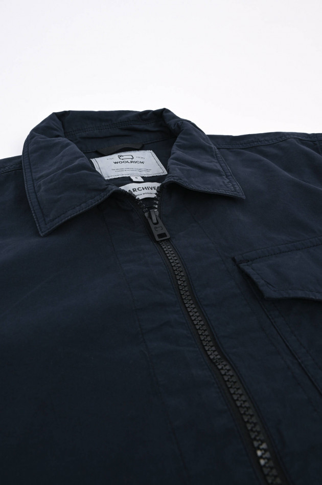 Woolrich Overshirt aus Baumwolle in Navy