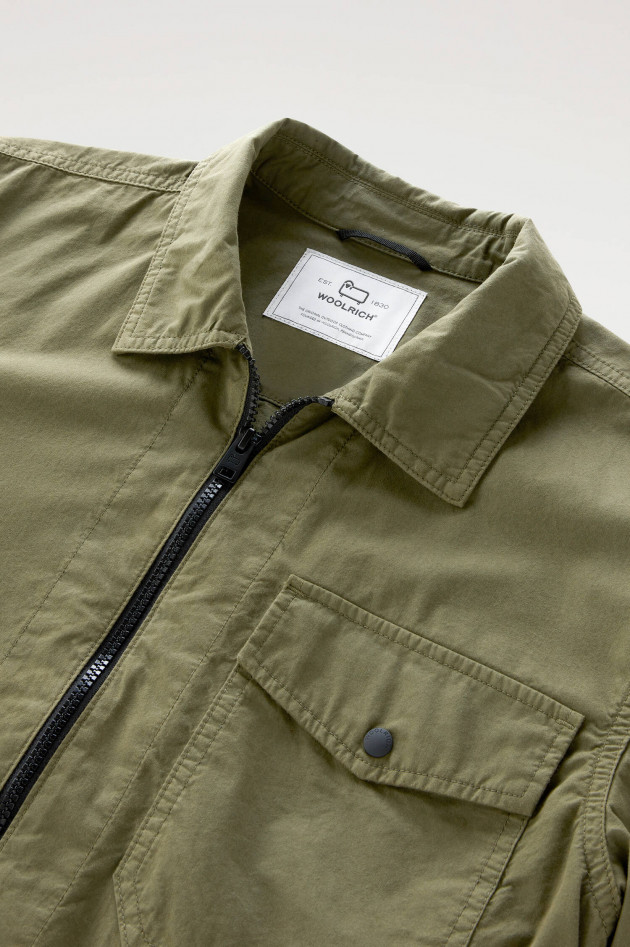 Woolrich Overshirt aus Baumwolle in Oliv