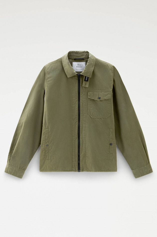 Woolrich Overshirt aus Baumwolle in Oliv