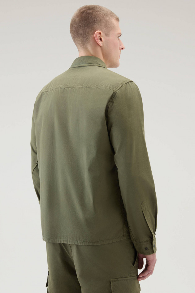 Woolrich Overshirt aus Baumwolle in Oliv