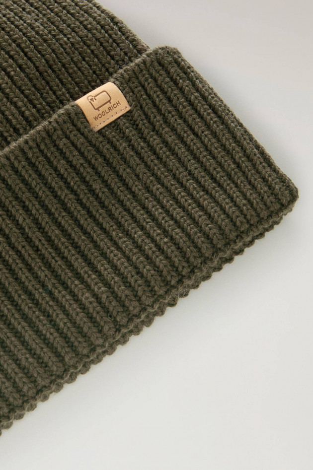 Woolrich Mütze aus Merinowolle in Khaki