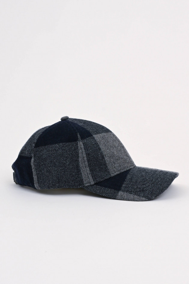 Woolrich Basecap aus Woll-Flanell in Navy/Grau