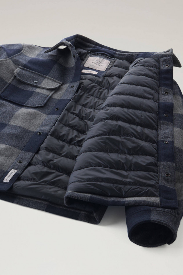 Woolrich Overshirt mit Karomuster in Navy