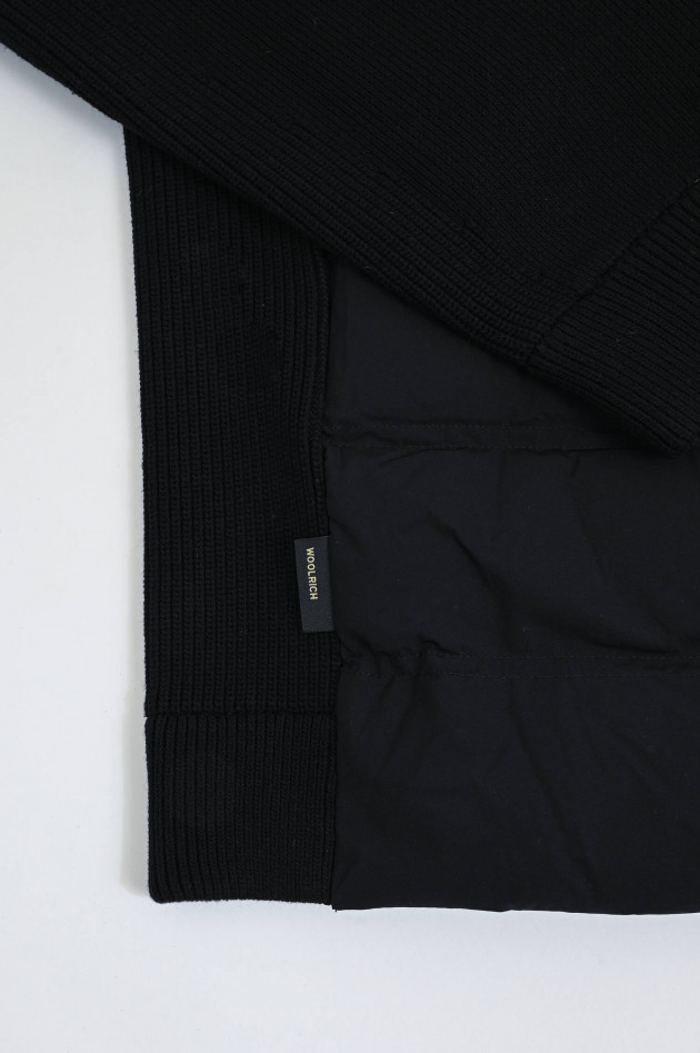 Woolrich Hybrid-Jacke in Mattschwarz