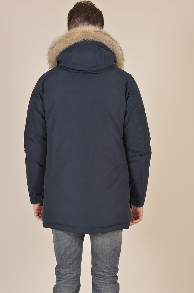 Woolrich Daunenparka mit Fuchsfell in Navy