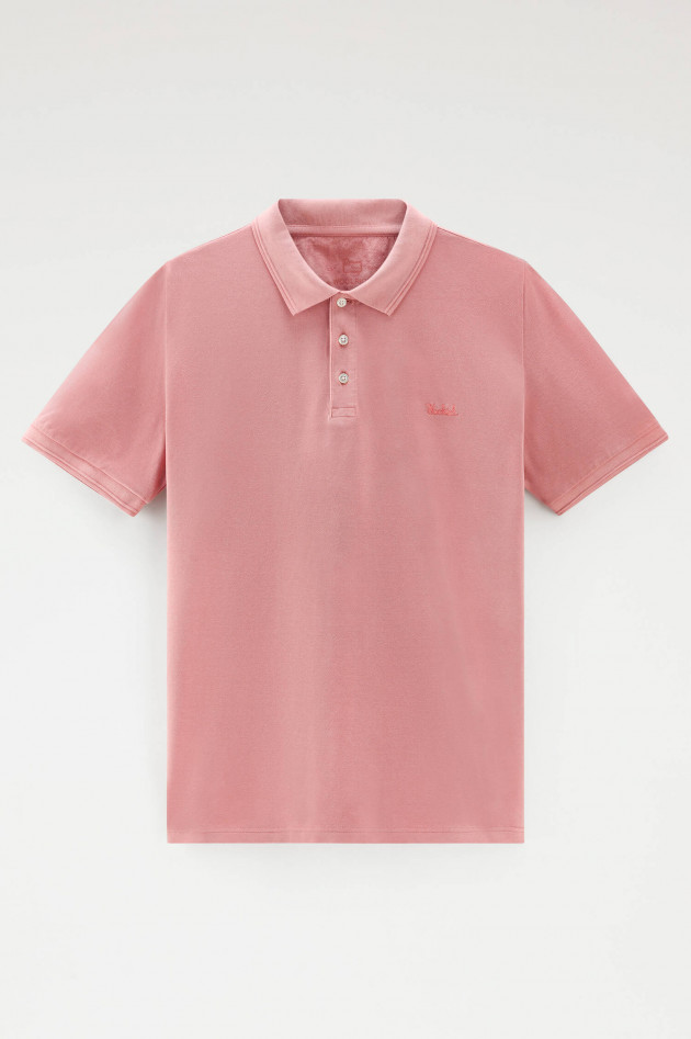 Woolrich Polo-Shirt aus Baumwolle in Pastell Rot