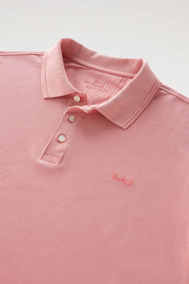Woolrich Polo-Shirt aus Baumwolle in Pastell Rot