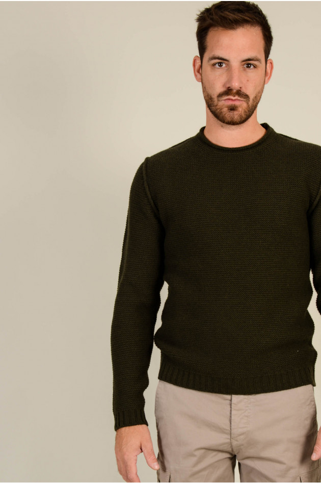 Woolrich Pullover Rippstrick in Oliv
