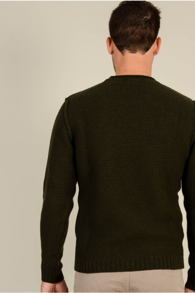 Woolrich Pullover Rippstrick in Oliv