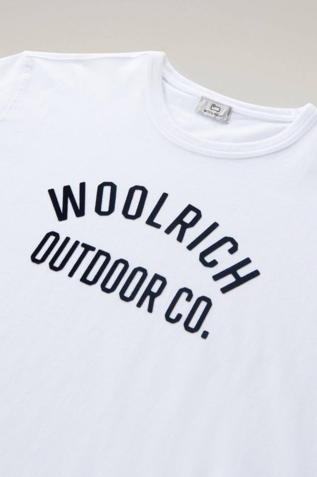 Woolrich T-Shirt mit Logo-Aufdruck in Weiß