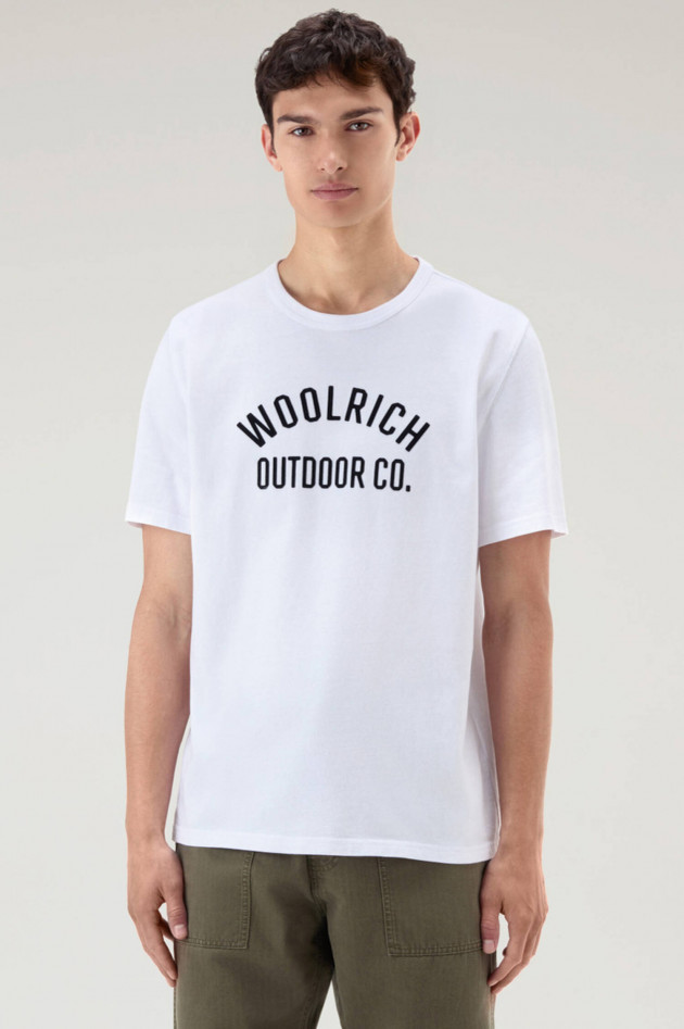 Woolrich T-Shirt mit Logo-Aufdruck in Weiß