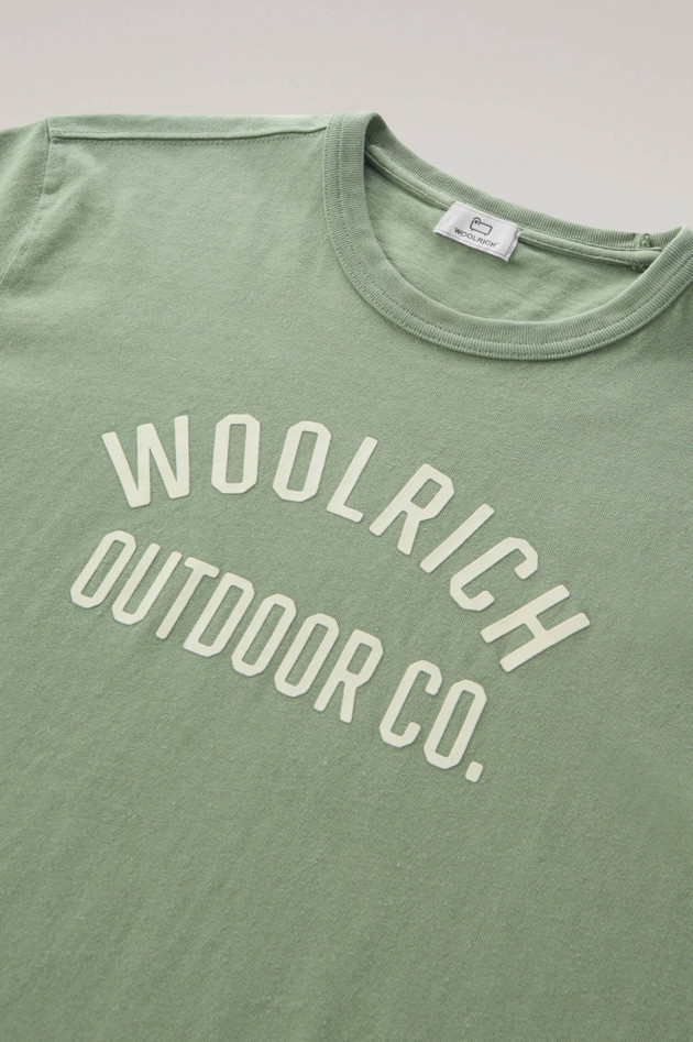 Woolrich T-Shirt mit Logo-Aufdruck in Hellgrün