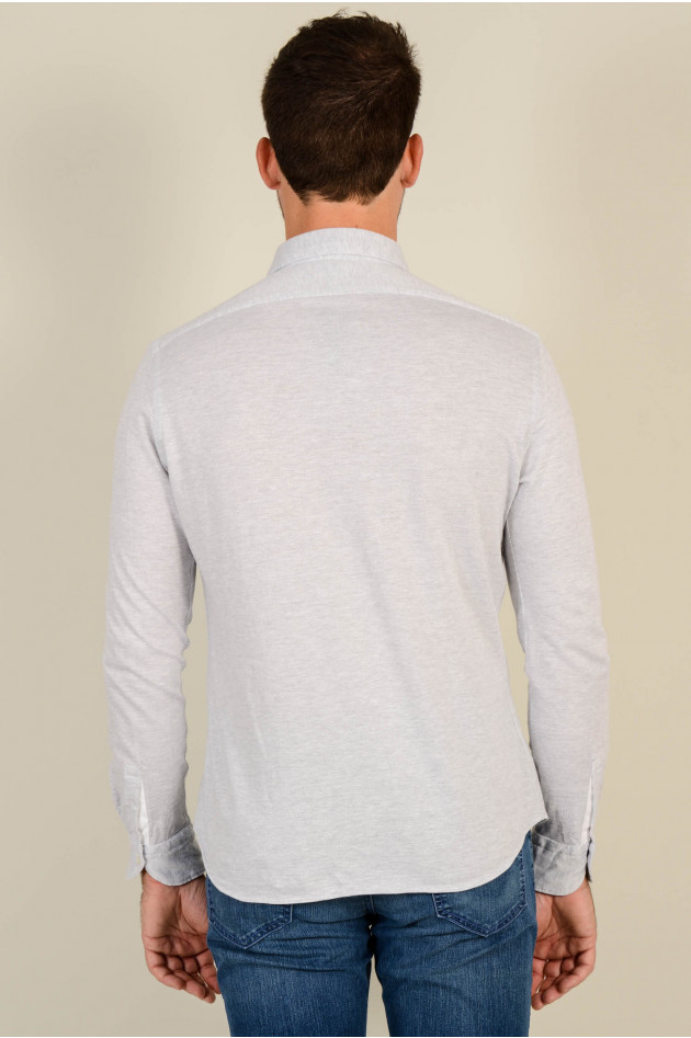 Xacus Jerseyhemd in grau gemustert