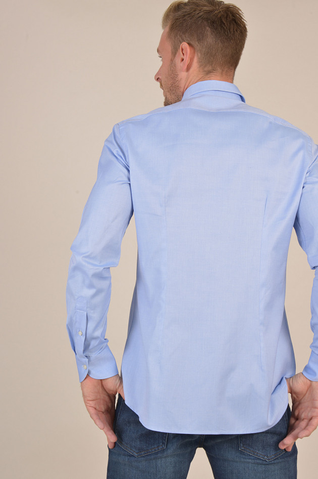 Xacus Hemd aus Baumwolle in Blau meliert
