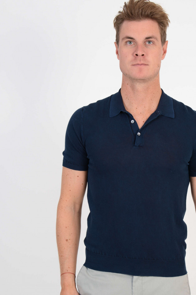 Zanieri Poloshirt aus Baumwolle in Navy