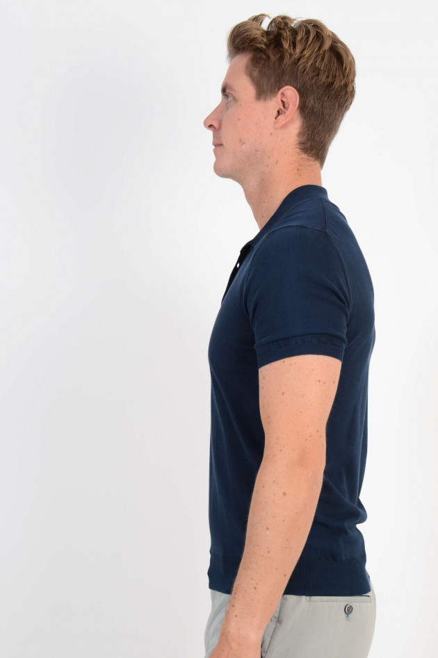 Zanieri Poloshirt aus Baumwolle in Navy