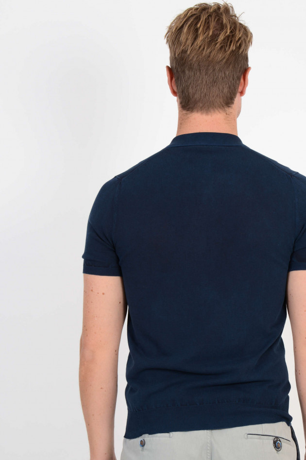 Zanieri Poloshirt aus Baumwolle in Navy