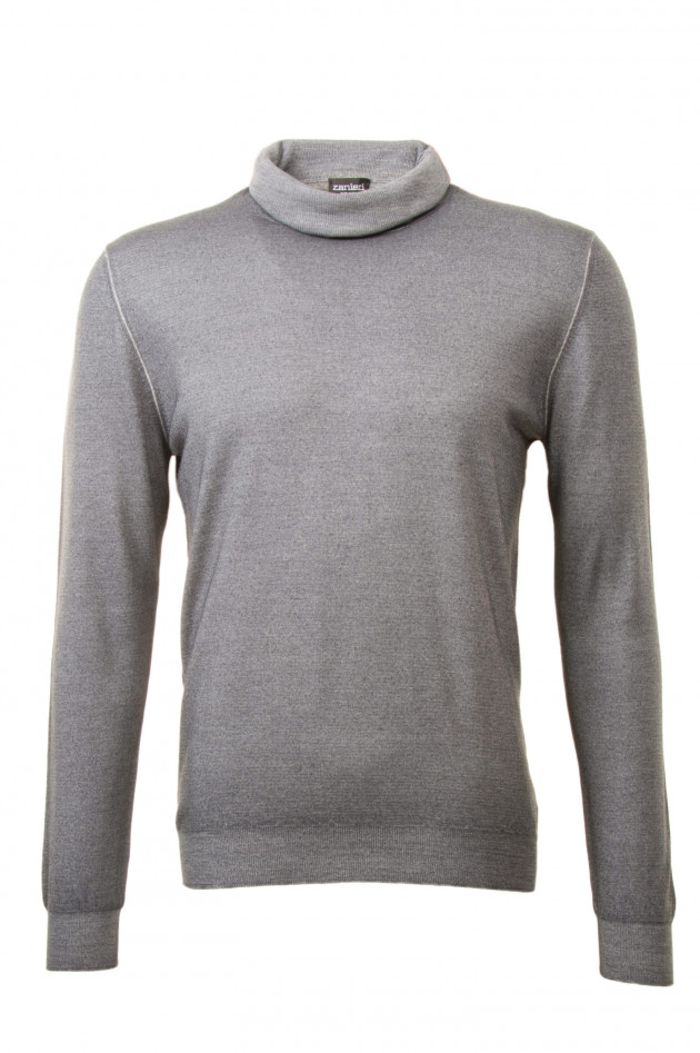 Zanieri Rollkragenpullover in Grau meliert