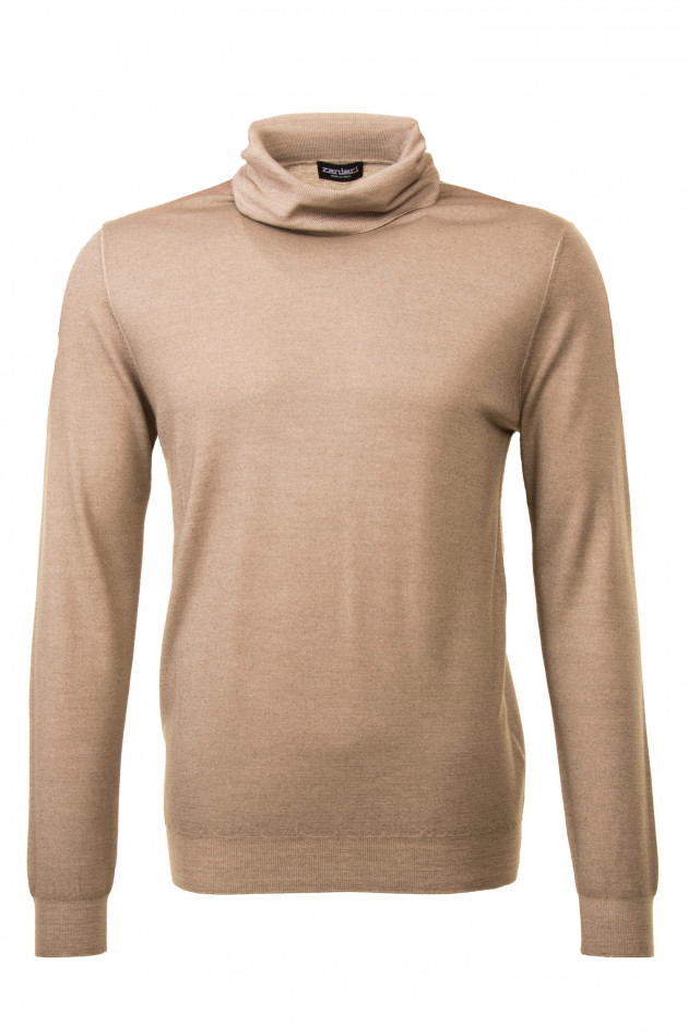 Zanieri Rollkragenpullover in Beige meliert