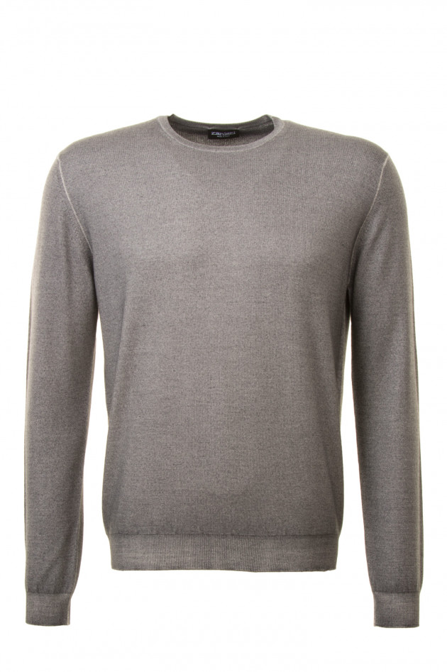 Zanieri Pullover aus Wolle in Grau meliert