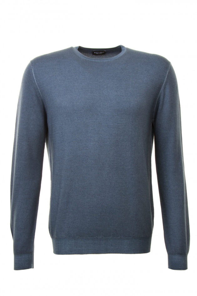 Zanieri Pullover aus Wolle in Blau meliert