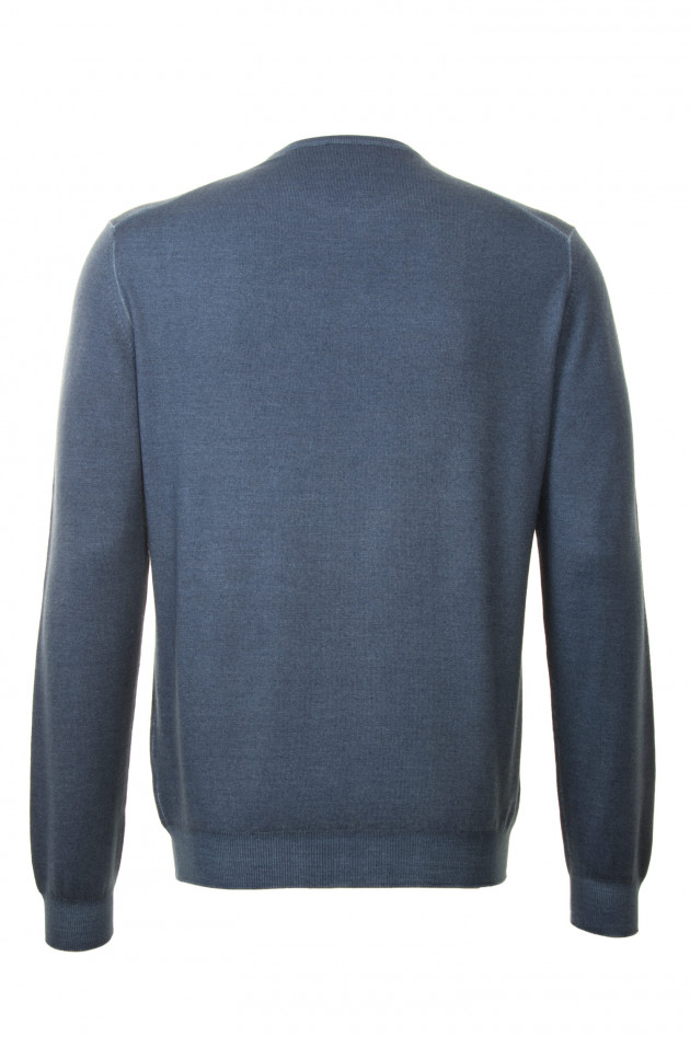 Zanieri Pullover aus Wolle in Blau meliert