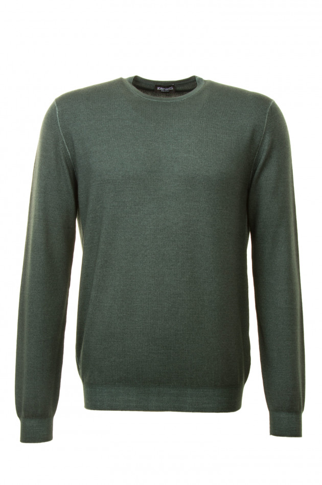 Zanieri Pullover aus Wollein Grün meliert