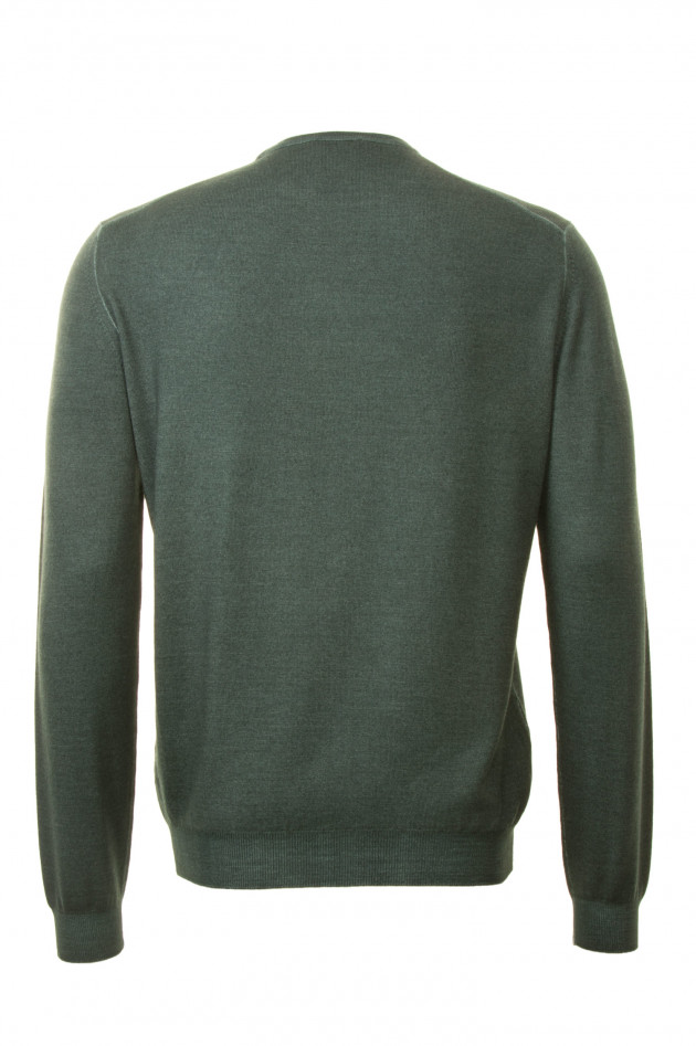 Zanieri Pullover aus Wollein Grün meliert