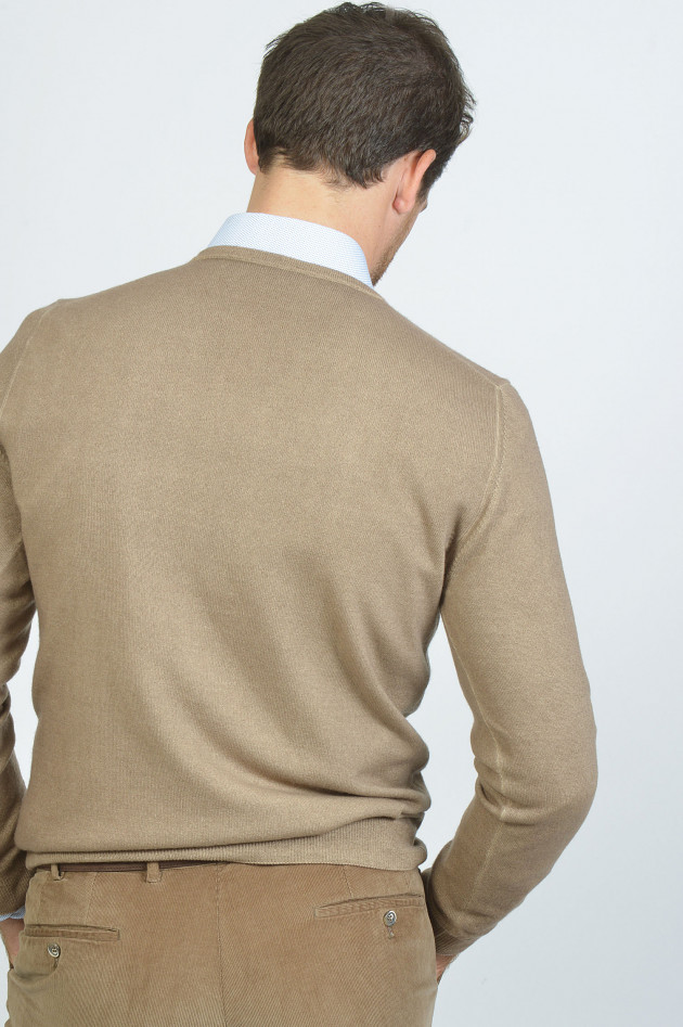 Zanieri Pullover mit V-Ausschnitt in Beige