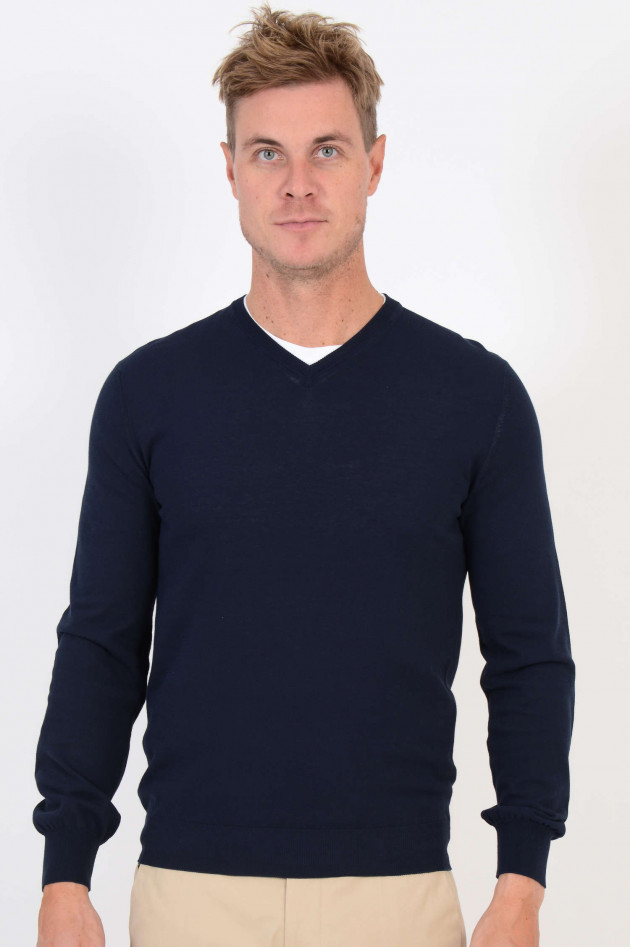 Zanieri Baumwoll Pullover in Navy