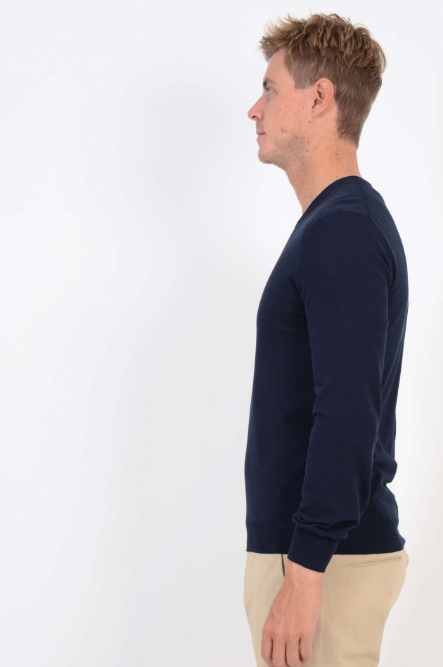 Zanieri Baumwoll Pullover in Navy