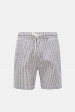 Seersucker Badehose in Anthrazit/Weiß gestreift