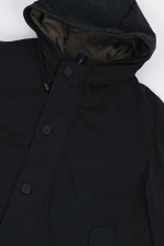 Parka aus Material-Mix in Navy