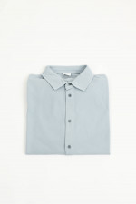 Langarm Polo-Shirt in Hellblau