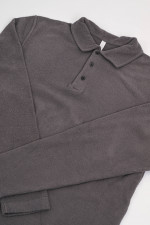 Fleece Poloshirt in Anthrazit
