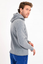 Hoodie aus Wollmix in Grau