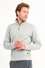 Troyer mit Cord-Details in Hellgrau