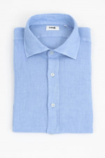 Leinenhemd in Mittelblau