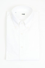 Baumwollhemd mit Button-Down-Kragen in Weiß
