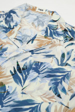 Hemd im Hawaii-Look in Blau/Natur