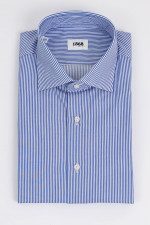Hemd aus Baumwoll-Twill in Blau/Weiß gestreift