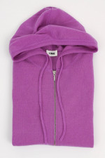 Cashmere Strick-Hoodie in Lila