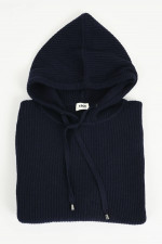 Strick-Hoodie aus Woll-Cashmere-Mix in Navy