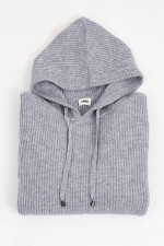 Strick-Hoodie aus Woll-Cashmere-Mix in Silverlight