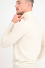 Cashmere Rollkragenpullover in Creme