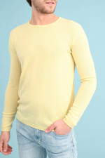 Cashmere Pullover mit Rundhals in Gelb