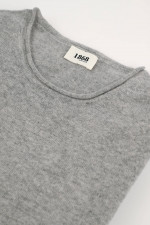 Cashmere Pullover mit gerolltem Saum in Grau