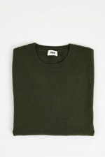 Cashmerepullover mit Rundhals in Oliv
